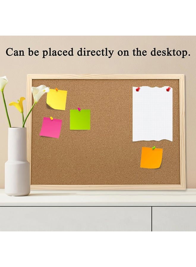 GDMINLO Cork Board Bulletin Board, 17.7"X 13.3" pin Boards for Walls, Oak Wood Finish Frame, Wall Mounted Cork Board for Office Home and School(Pins, Eye Bolts, gaskets, Screws) - Image 5