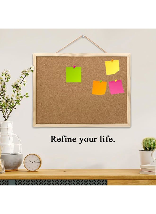 GDMINLO Cork Board Bulletin Board, 17.7"X 13.3" pin Boards for Walls, Oak Wood Finish Frame, Wall Mounted Cork Board for Office Home and School(Pins, Eye Bolts, gaskets, Screws) - Image 4