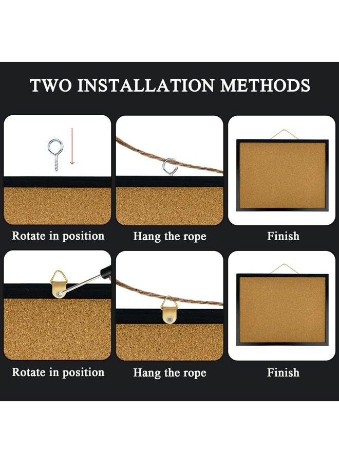 GDMINLO Cork Board Bulletin Board, 17.7"X 13.3" pin Boards for Walls, Oak Wood Finish Frame, Wall Mounted Cork Board for Office Home and School(Pins, Eye Bolts, gaskets, Screws) - Image 3