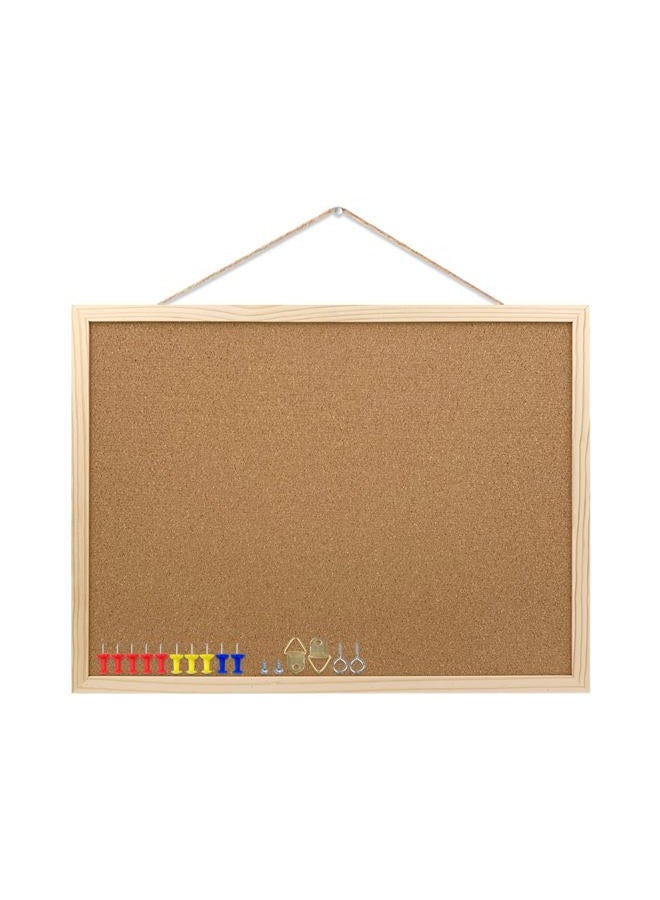 GDMINLO Cork Board Bulletin Board, 17.7"X 13.3" pin Boards for Walls, Oak Wood Finish Frame, Wall Mounted Cork Board for Office Home and School(Pins, Eye Bolts, gaskets, Screws) - Image 1