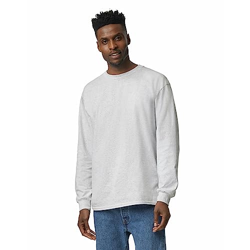 Gildan Mens Ultra Cotton Long Sleeve G2400 TShirt Ash Grey 3Pack XLarge US - Image 3