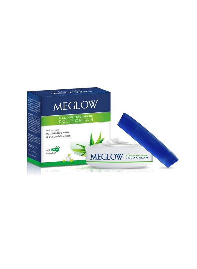 MEGLOW Cold Cream For Dry Skin|Face,Hand & Body|With Spf-15 Protection|Enriched With Aloe Vera & Cucumber Extract|Non-Greasy|Nourished And Moisturized Skin(50Gm,Pack Of 3) - Image 2
