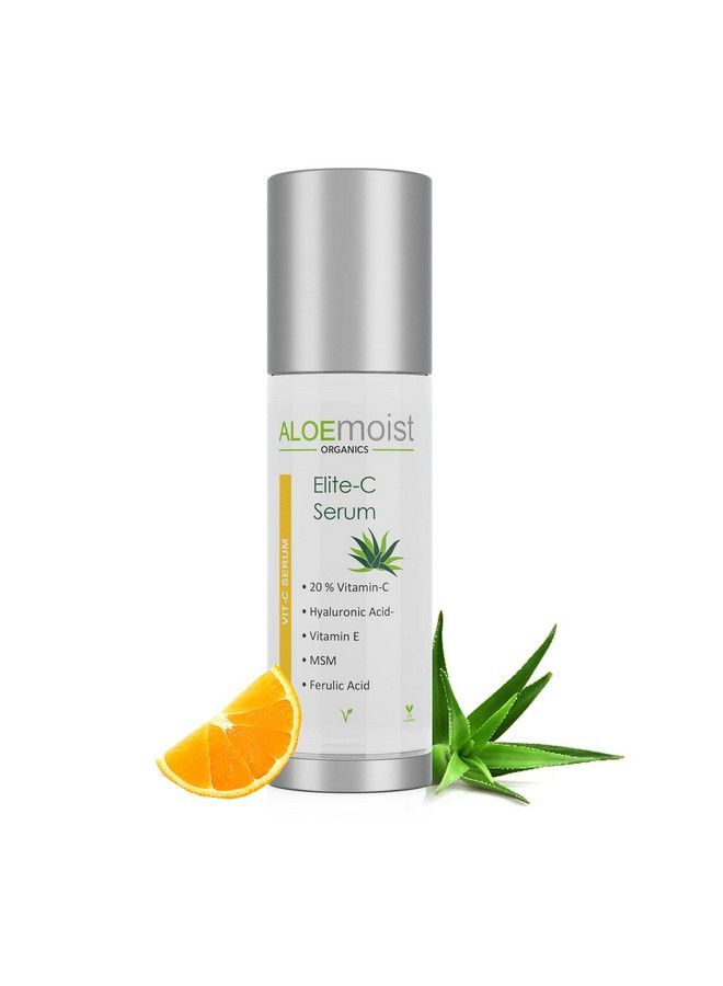 AloeMoist Elite Vitamin C Serum For Face With Hyaluronic Acid Pure Aloe Vera Gel Vitamin E Oil: Anti Aging Skin Brightening Serum Pore Minimizer Acne Scar Treatment & Dark Spot Corrector For Face (.5 Fl Oz.) - Image 2