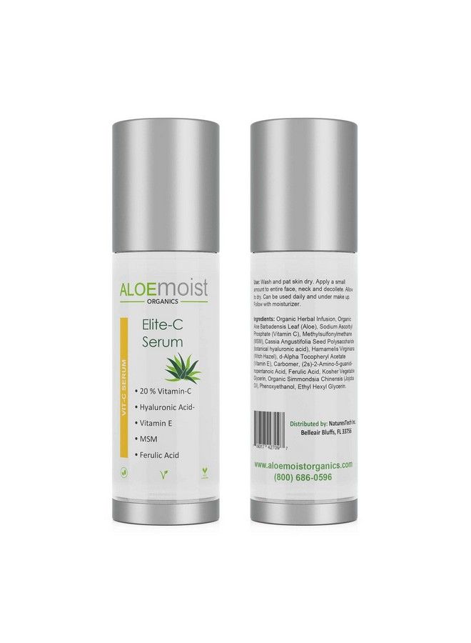 AloeMoist Elite Vitamin C Serum For Face With Hyaluronic Acid Pure Aloe Vera Gel Vitamin E Oil: Anti Aging Skin Brightening Serum Pore Minimizer Acne Scar Treatment & Dark Spot Corrector For Face (.5 Fl Oz.) - Image 3