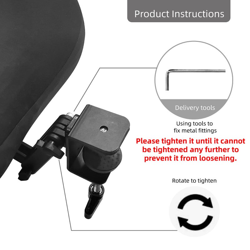 Quincry Memory Foam Headrest Attachment for Office Chair, Attachable Chair Head Rest, Desk Chair Neck Support, Elastic Sponge Head Pillow Adjustable Height and Angle - Image 3