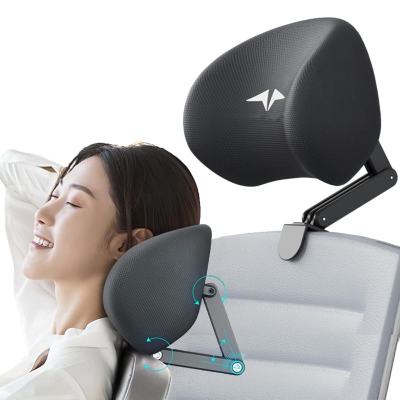 Quincry Memory Foam Headrest Attachment for Office Chair, Attachable Chair Head Rest, Desk Chair Neck Support, Elastic Sponge Head Pillow Adjustable Height and Angle - Image 1