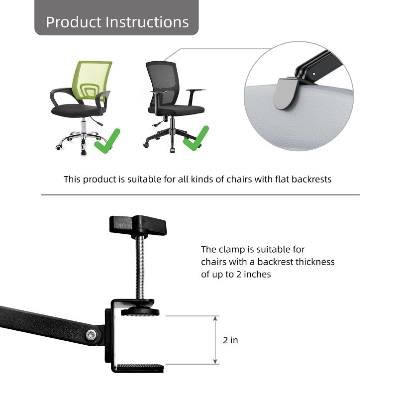 Quincry Memory Foam Headrest Attachment for Office Chair, Attachable Chair Head Rest, Desk Chair Neck Support, Elastic Sponge Head Pillow Adjustable Height and Angle - Image 4