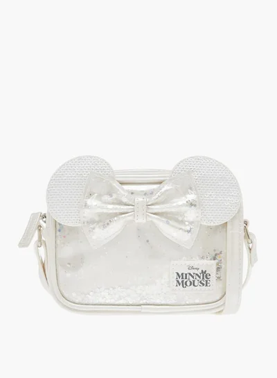 Disney Girls Minnie Mouse Applique Crossbody Bag With Zip Closure