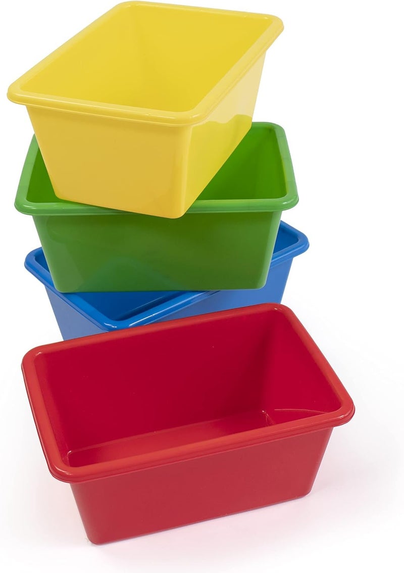 Snazzy Plastic Open Storage Bins Set Of 4 Small Size - Image 1