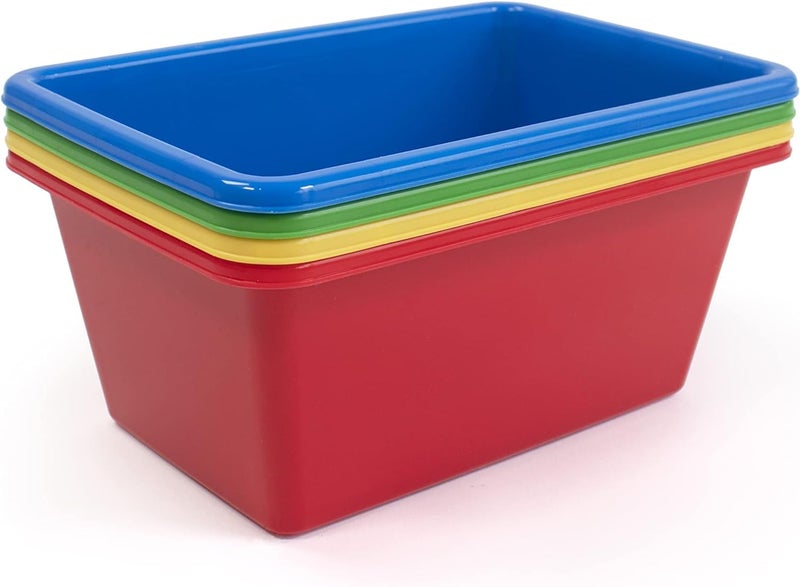 Snazzy Plastic Open Storage Bins Set Of 4 Small Size - Image 3