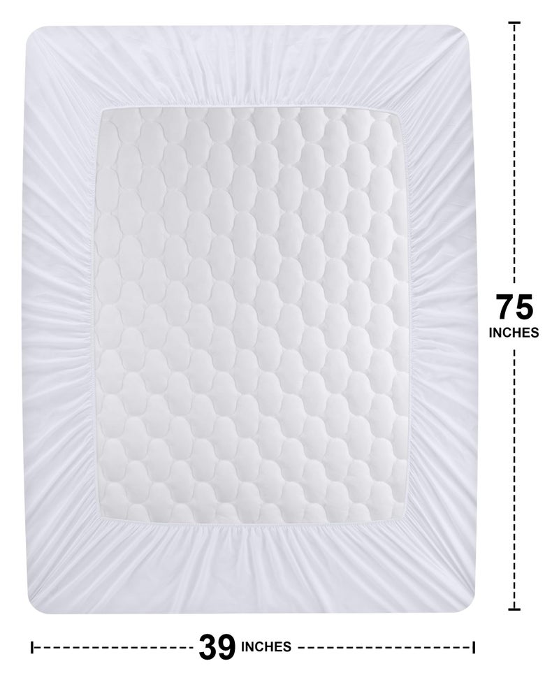 Utopia Bedding Waterproof Mattress Protector, Twin Mattress Pad, Quilted Fitted Cover Stretches up to 16 Inches Deep (White) - Image 4