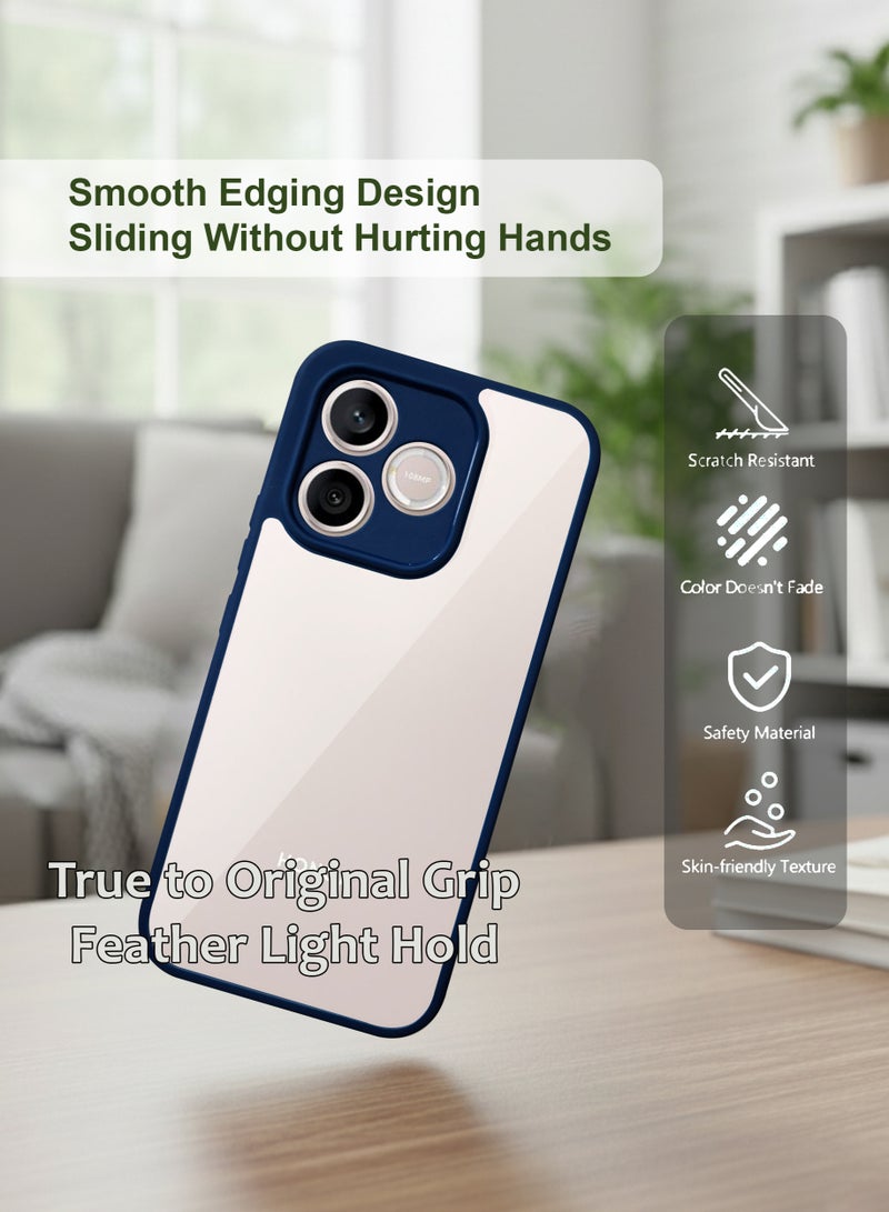 Case Honor 600 Lite 5G Protective Back Case - Silicone Case Cover for Honor 600 Lite, Camera and Drop Protection Thin Protective Back Cover Case for Honor 600 Lite  - Clear/Blue - Image 2