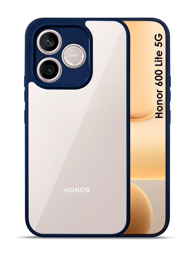 Case Honor 600 Lite 5G Protective Back Case - Silicone Case Cover for Honor 600 Lite, Camera and Drop Protection Thin Protective Back Cover Case for Honor 600 Lite  - Clear/Blue - Image 1