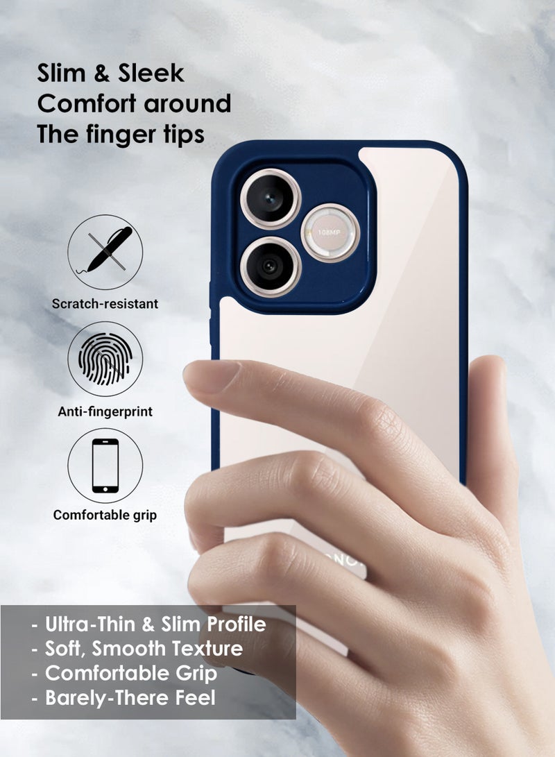 Case Honor 600 Lite 5G Protective Back Case - Silicone Case Cover for Honor 600 Lite, Camera and Drop Protection Thin Protective Back Cover Case for Honor 600 Lite  - Clear/Blue - Image 5