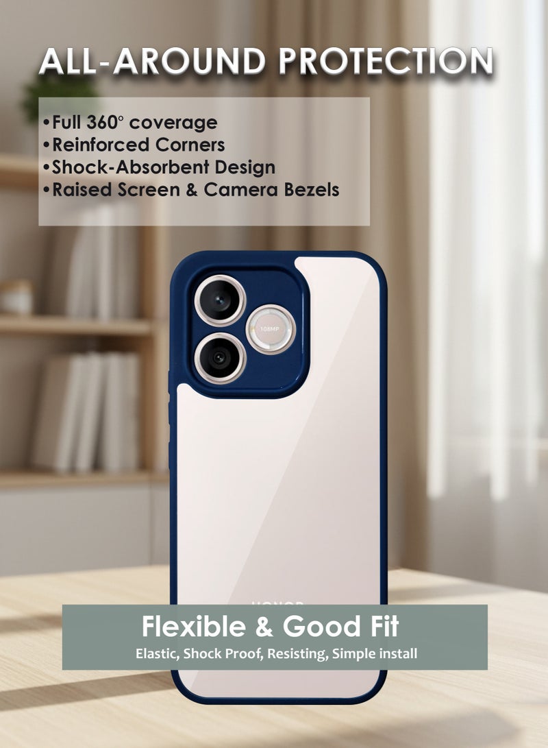 Case Honor 600 Lite 5G Protective Back Case - Silicone Case Cover for Honor 600 Lite, Camera and Drop Protection Thin Protective Back Cover Case for Honor 600 Lite  - Clear/Blue - Image 4