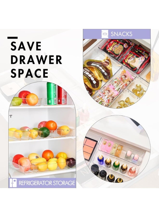 8 Pack Desk Drawer Organizers, Clear Drawer Organizers, Toiletry and Storage Organizers, Non-Slip Plastic Drawer Organizer for Makeup, Bathroom, Kitchen and Office - Image 4