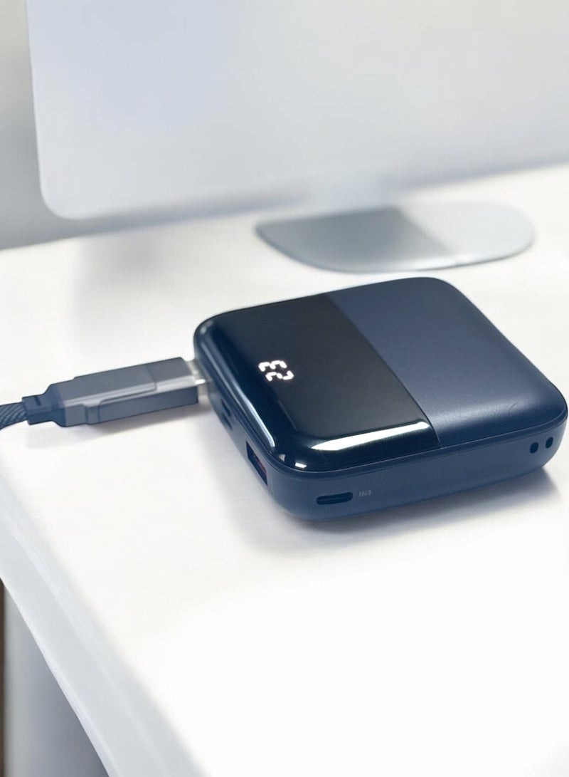 Mini Ultra-Compact 10000mAh Mini Power Bank – Fast Charging Digital Display with Type-C & USB Outputs - Image 1