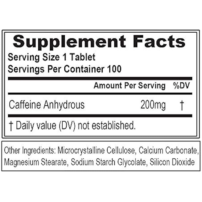Evlution Nutrition Caffeine - Energy, Focus, & Endurance Support - 200mg of Caffeine Per Serving - Ultra Pure & Potent - Maximize Work, Training & More - Dietary Supplement - 100 Servings -100 Tablets - Image 2
