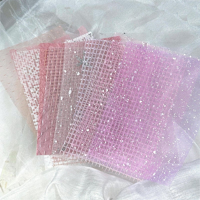 Aromoty 30Pcs Handmade Textured Scrapbook Paper&Mesh Fabric set - Unique A5 sheet Craft Mulberry Special Rice Paper Mix for Scrapbooking Junk Journaling Supplies Card Collage DIY Materials, 5.8x8.2 inches - Image 2