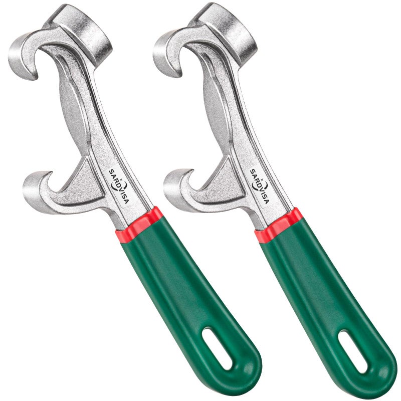 2Pcs Upgraded Bucket Opener Tool 5 Gallon 85 Inch Aluminum Paint Bucket Lid Opener Wrench with Nonslip Rubber Handle Grip Metal Can Opener Lid Pail Remover Tool for Home Industrial