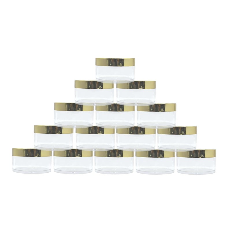 FUTURA MARKET FUTURA MARKET Acrylic Transparent Jar with Premium Gold Lid for DIY Lip Balms Cream Beauty Products and Multi Purpose 50 gm Pack of 15  - Image 1