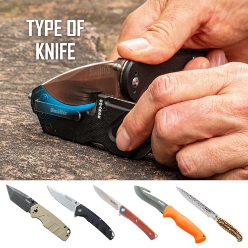 Smith's Smith’s 50979 Pocket Pal Tactical Knife Sharpener - Black - 2 Stage Sharpener & Diamond Sharpening Rod - Pocket Clip - Outdoor Hunting Knife & Hook Sharpener - Compact & Lightweight - Image 5