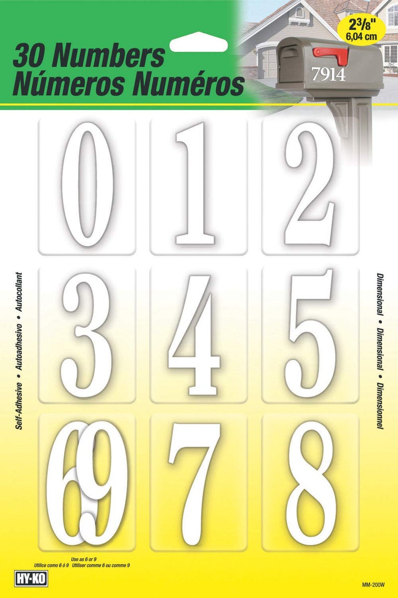 Hy-Ko Packaged Numbers & Letters, DIY Address Number Stickers for Deliveries and Navigation, Self-Adhesive House Decals for Siding, Door, Mailboxes - Image 3