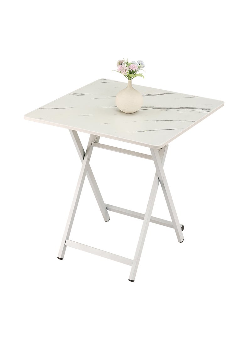 لوازم طاولة مربعة قابلة للطي 80×80×72 سم - أبيض - عملية ومحمولة ومتينة وسهلة التنظيف، مثالية لتناول الطعام والمساحات الصغيرة وغرف المعيشة والاستخدام الخارجي والنزهات والمناسبات - Image 1