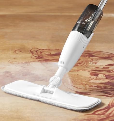 Deerma TB500 Spray Mop with Refillable Bottle & 360 Degree Rotatable Head Removable Washable Floor Cleaning Pad for Dry & Wet Surfaces Home Kitchen and Office Use (350ML, White) - Image 4