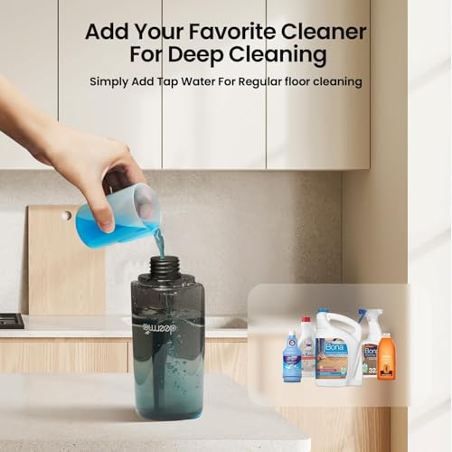 Deerma TB500 Spray Mop with Refillable Bottle & 360 Degree Rotatable Head Removable Washable Floor Cleaning Pad for Dry & Wet Surfaces Home Kitchen and Office Use (350ML, White) - Image 5