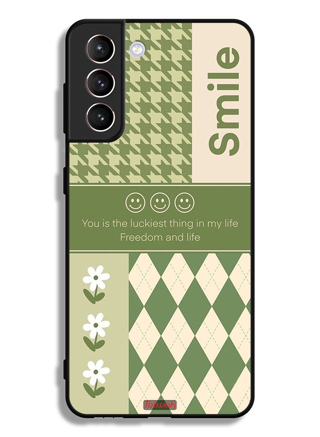 Tolwak Samsung Galaxy S21 Plus 5G Protective Case Cover Smile Is The Luckiest Thing In My Life - Image 3