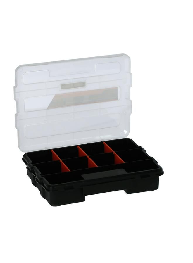 Tactix 8-Compartments Removable Dividers Super Spacious High Quality Tool Box Black and Clear 19cm 320016N - Image 3