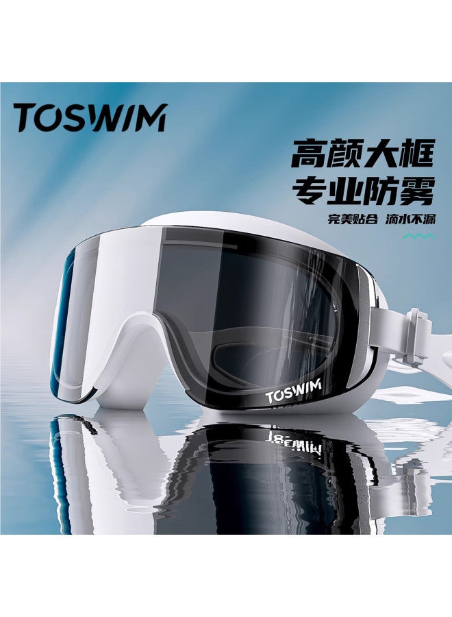 Toswim Large Frame Waterproof Anti-fog Uni Swimming Goggles Hd Coated Professional Eyewear Crystal Feather Flow Plano