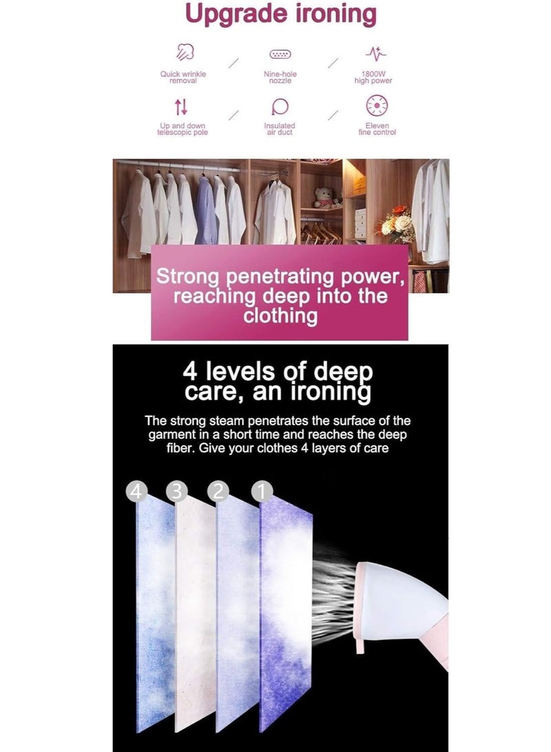 Steamer for Clothes Standing, 2000W Full Size Powerful Handheld Clothes Steamer, 2L Water Tank for Steaming Wrinkle Remover, Professional Garment Steamer, Fast Heats, Hanging Ironing Machine  - Image 3