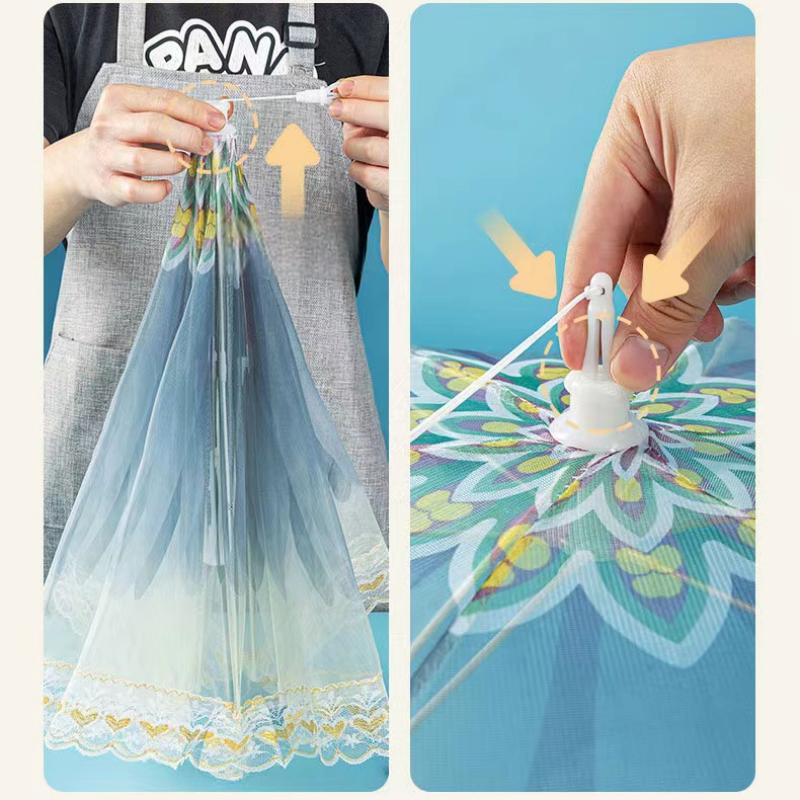 Large Umbrella-Style Food Cover, Foldable for Easy Storage, 360° Insect-Proof, Random Color - Image 5