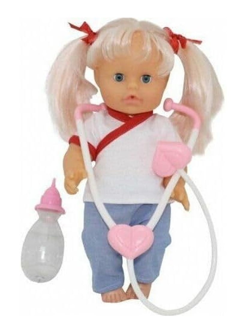 Dimian Dimian - Nena Doll Doctor with Stethoscope and Bottle 36 cm - BD132  - Image 2