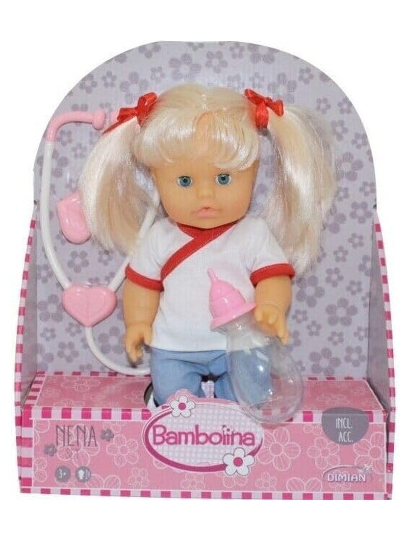 Dimian Dimian - Nena Doll Doctor with Stethoscope and Bottle 36 cm - BD132  - Image 1