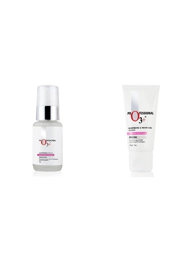 O3+ Whitening Serum for Pigmentation Control and Skin Brightening, 50ml & O3+ Brightening & Whitening Face Wash with Cucumber and Aloe Vera Extracts (100ml) Combo - Image 3