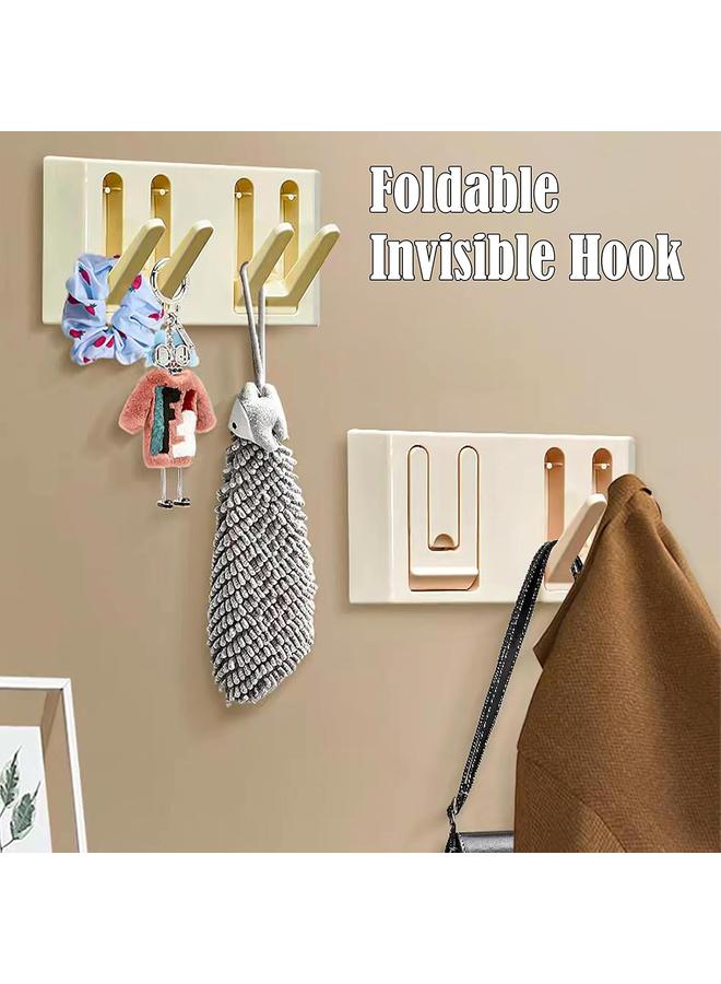 خطاف قابل للطي مخفي، حامل معاطف مثبت على الحائط، خطاف بلاستيكي حديث مخفي، متين، ذاتي اللصق، موفر للمساحة، سهل التثبيت - Image 2