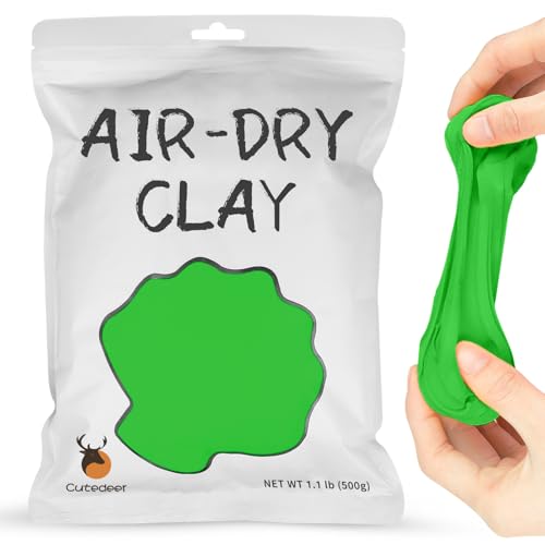 Cutedeer Green Air Dry Clay 11lb Foam Modeling Clay Soft Squishy Molding for Kids Adults Arts Crafts Project Slime Supplies11lb 1 Pack Green - Image 1