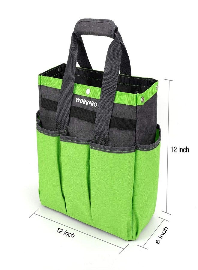 WORKPRO Garden Tool Bag, 8 Pockets Gardening Bag, Heavy Duty Oxford Garden Tote Caddy (Tools NOT Included), 12" x 12" x 6" - Image 3