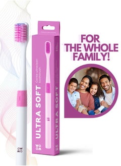 Woom Toothbrush WOOM Ultra Soft (Pink Color), for Sensitive Teeth and Gums  - Image 1