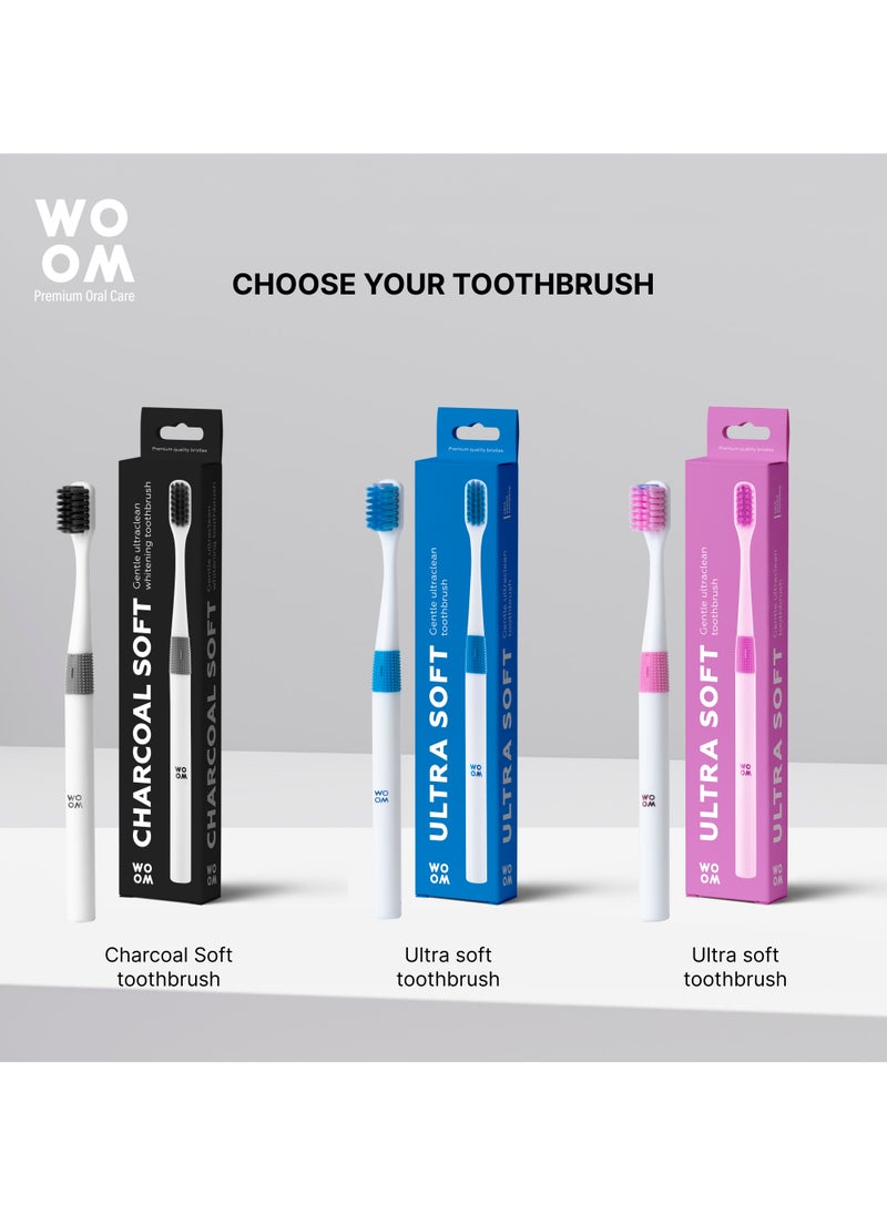 Woom - Toothbrush WOOM Ultra Soft (Pink Color), for Sensitive Teeth and Gums - Image 1