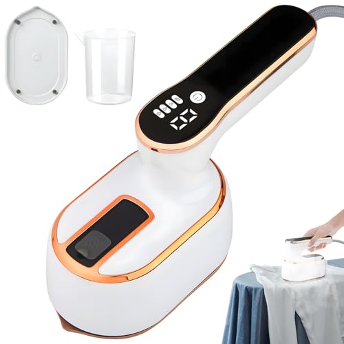 BSummit Upgrade Saker plus Steam Iron, 3 Steam Levels Clothes Steamer, 2-In-1 Steamer and Iron Professional Heavy-Duty Steam Travel Irons for Clothes, Suitable for Wool, Silk, Knitwear, Linen (White) - Image 1