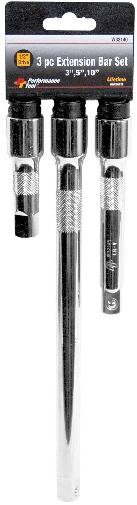Performance Tool W32140 1/2-Inch Drive Extension Set  3-Piece  Black - Image 2