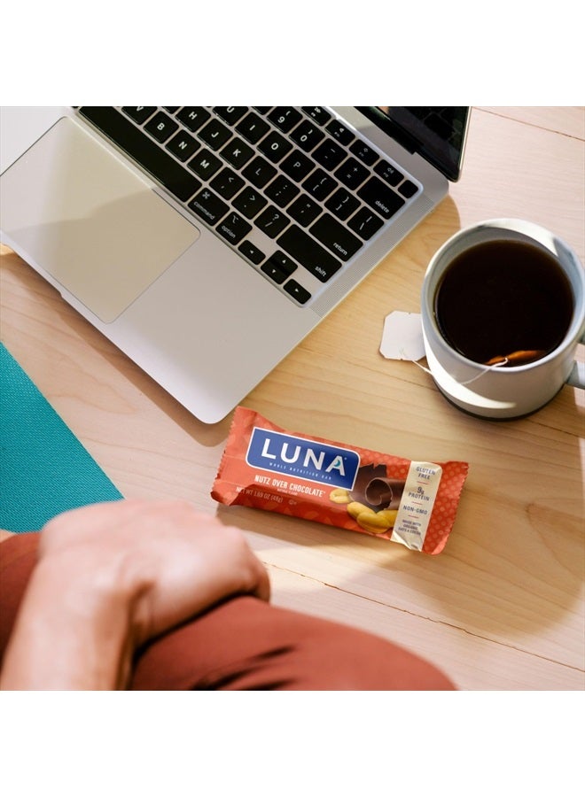 LUNA Bar - Nutz Over Chocolate Flavor - Gluten-Free - Non-GMO - 7-9g Protein - Made with Organic Oats - Low Glycemic - Whole Nutrition Snack Bars - 1.69 oz. (15 Count) - Image 5