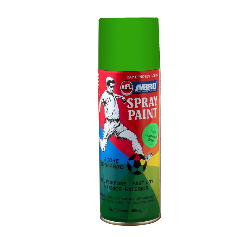 Abro ABS1003 Spray Paint, Fluorescent Green Glossy Finish 400ml - Image 1