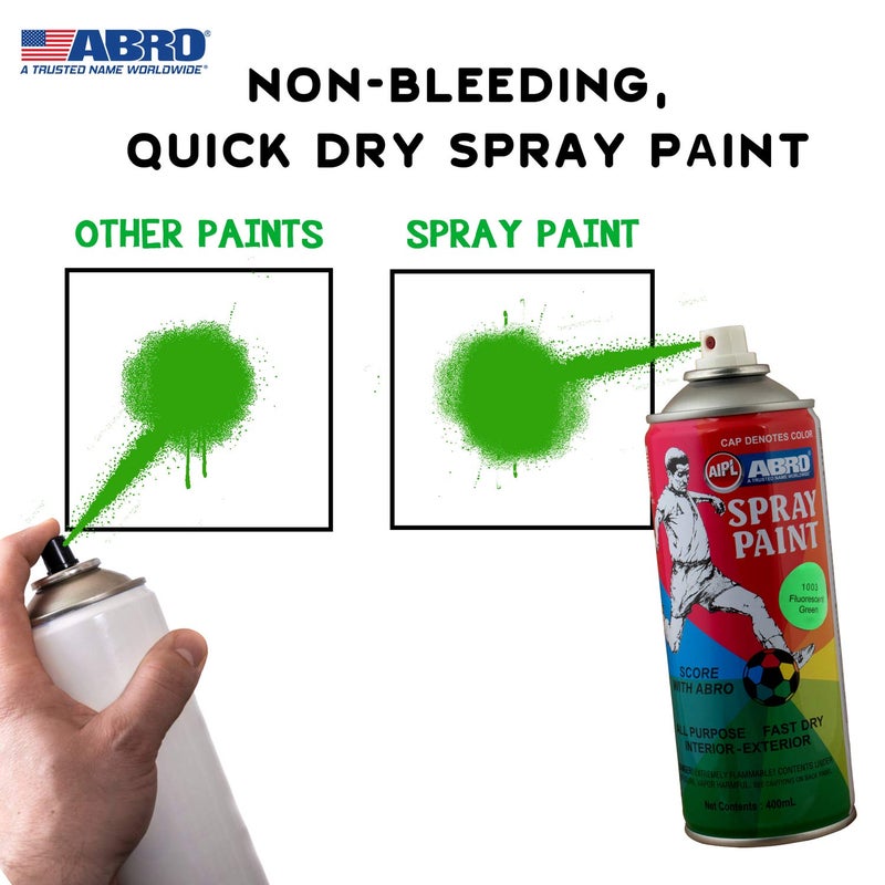 Abro ABS1003 Spray Paint, Fluorescent Green Glossy Finish 400ml - Image 3
