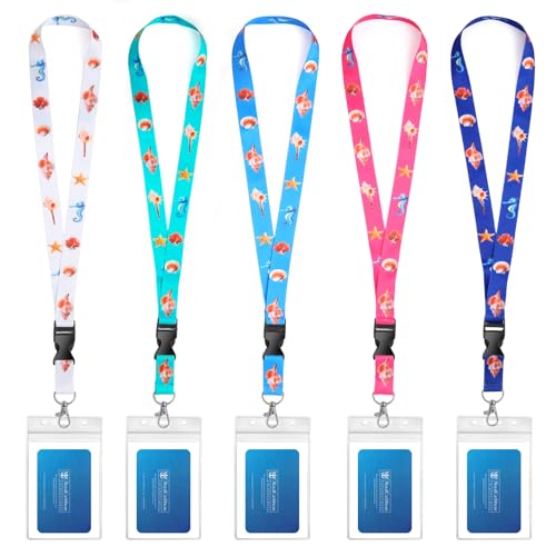 Qsszk Cruise Lanyards, 5 Pack Waterproof Cruise Lanyard with ID Badge Reel Holder, Detachable Buckle for Cruises Ships Key Cards, Cruise Ship Essentials - Image 1
