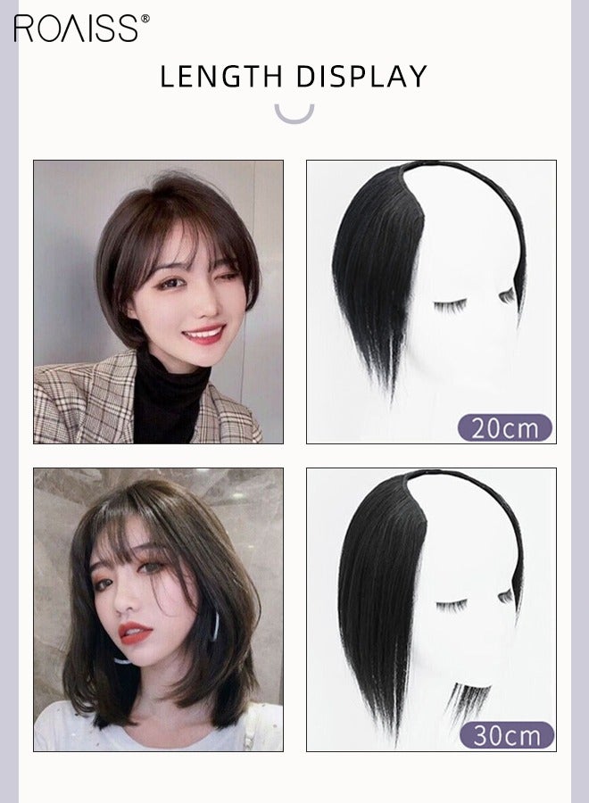 رويس وصلات شعر بمشبك على شكل حرف U، وسادة شعر قصيرة مفرودة من قطعة واحدة مع 4 مشابك، قطعة شعر صناعية منفوشة مقاومة للحرارة للشعر الرقيق وتساقط الشعر للنساء والفتيات - Image 4